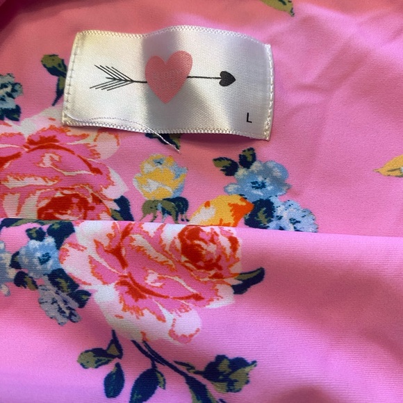 Buddy Love Pink Floral KeKe One-Piece Swimsuit L - Picture 5 of 8